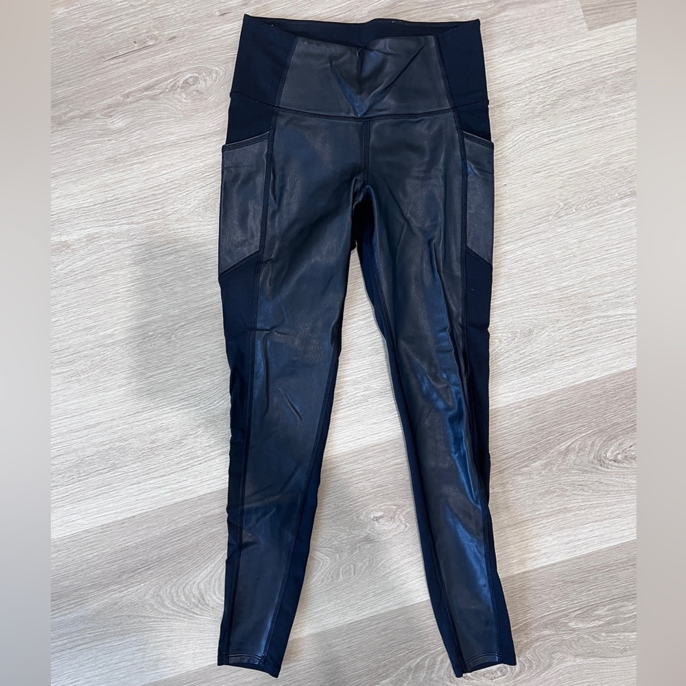 Athleta Gleam Chaturanga Faux Leather Leggings